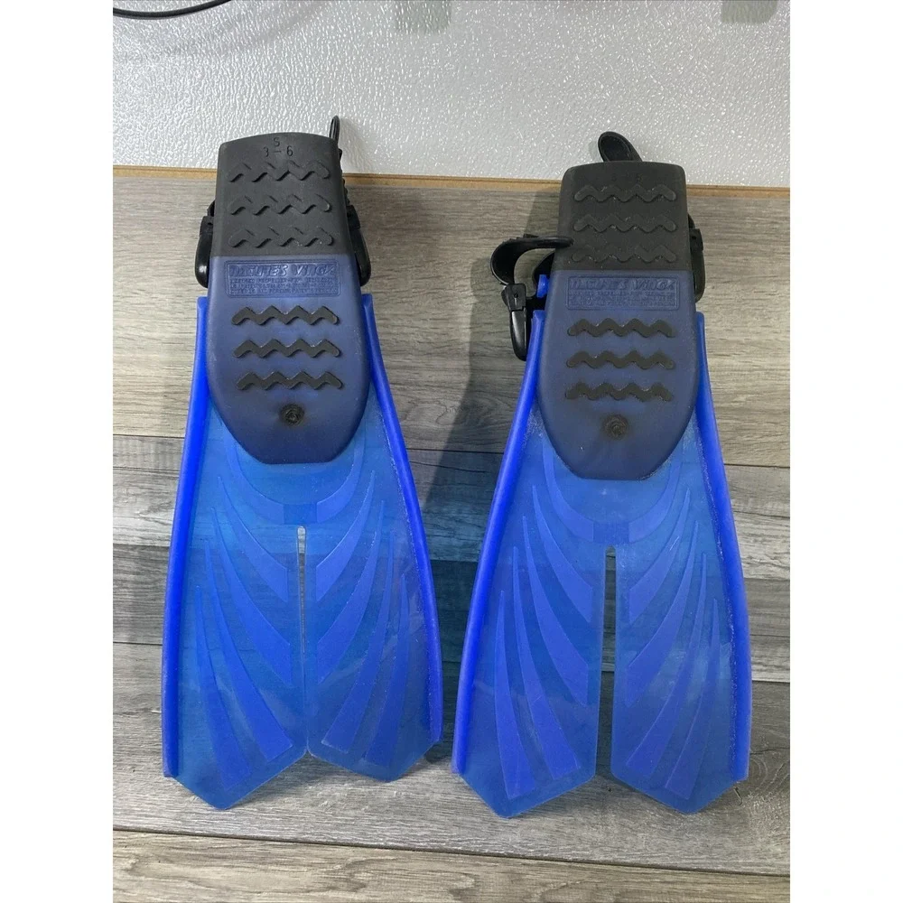 U.S. Divers Splitflex Diving Swimming Fins Flippers Blue‎ Size S Small 3-6 w Bag